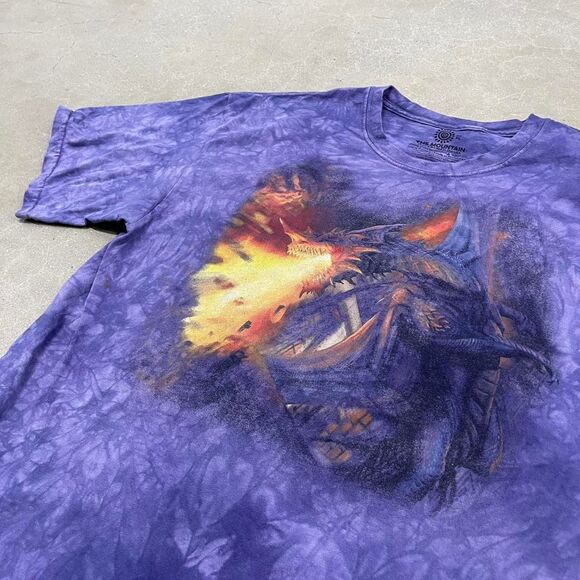 The Mountain San Antonio Zoo Purple Dragon Shirt Men’s Y2K Tie Dye Graphic VTG - Picture 1 of 4